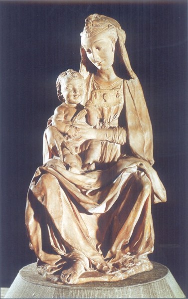 077-Антонио Росселино-Мадонна с младенцем, около 1465, терракота